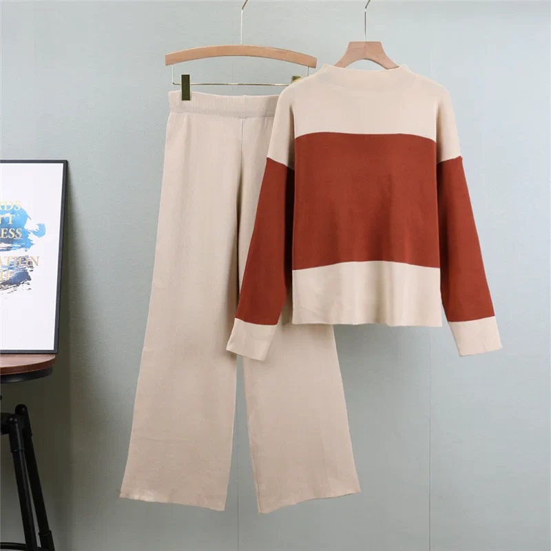 Charlotte – Conjunto de punto de dos piezas estilo western con suéter y pantalón