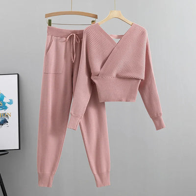 Adelheid – Koreanisches 2-teiliges Strickset für Herbst/Winter