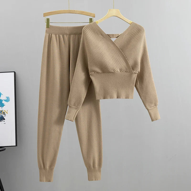 Adelheid – Koreanisches 2-teiliges Strickset für Herbst/Winter