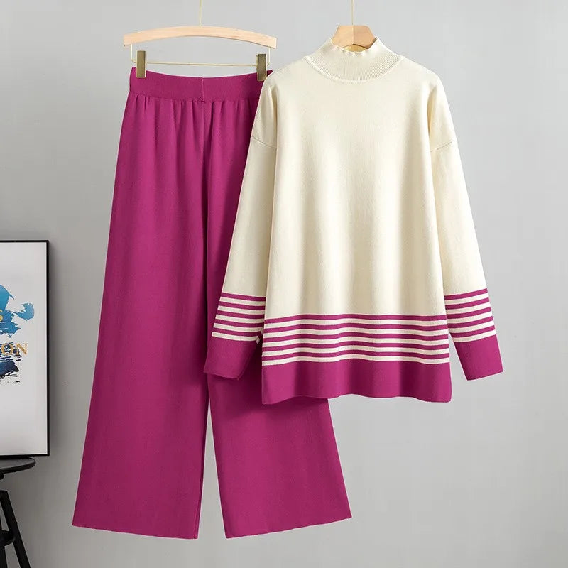 Irene – Gestrickts Pull­over‑und‑Hosen‑Set