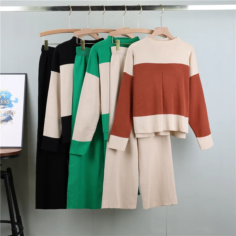 Charlotte – Conjunto de punto de dos piezas estilo western con suéter y pantalón