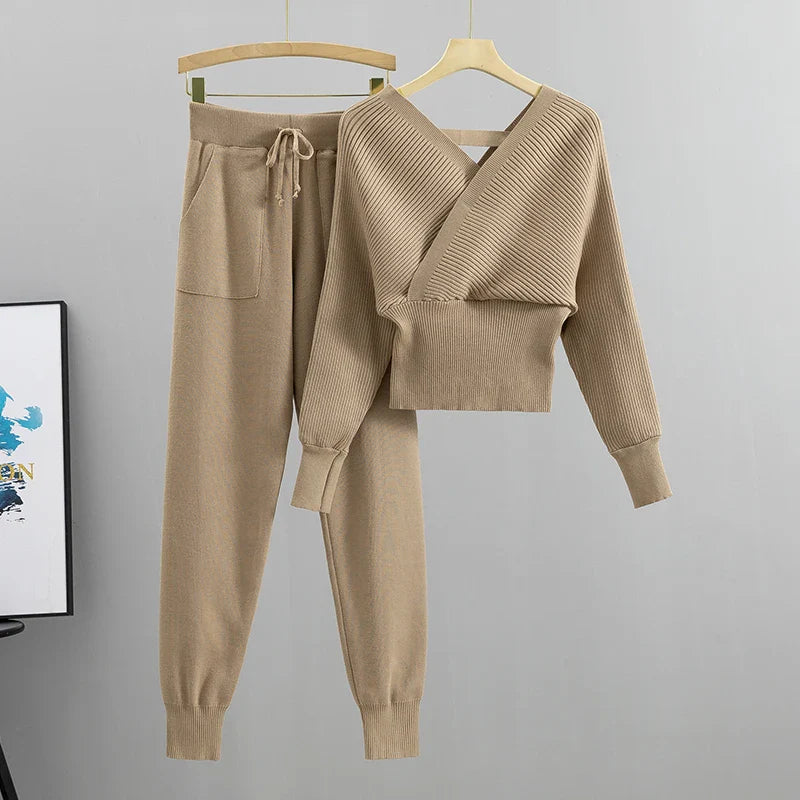 Adelheid – Koreanisches 2-teiliges Strickset für Herbst/Winter