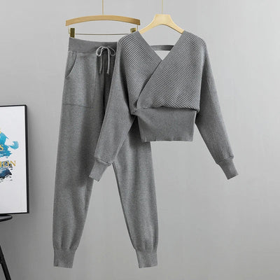 Adelheid – Koreanisches 2-teiliges Strickset für Herbst/Winter