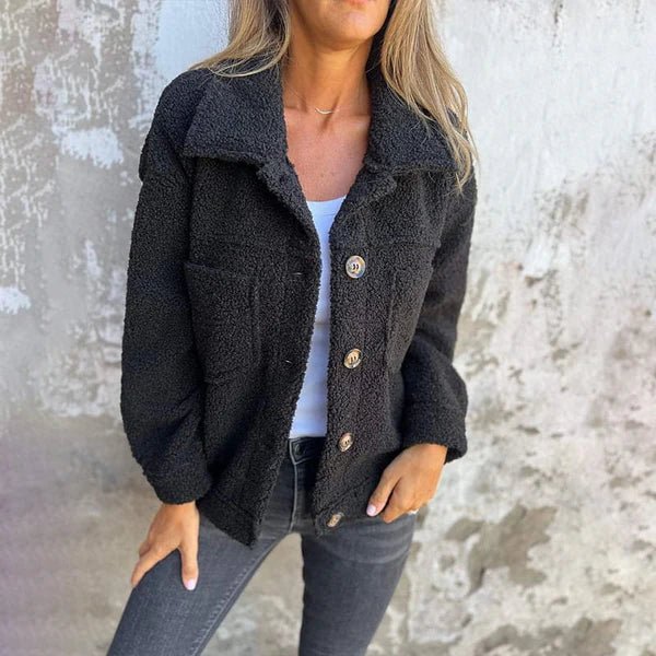 Dion - Chaqueta corta de lana con solapas
